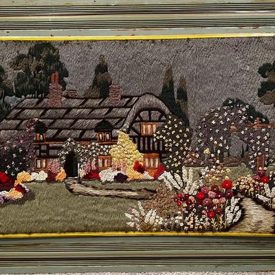 Large Vintage Framed Needlework 