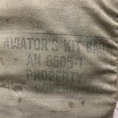 Vintage USAF Aviators Kit Bag #AN 6505-1 And Parachute
