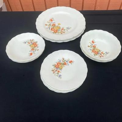 Macbeth Evans Floral Plates 