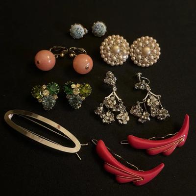 Vintage Earrings and Hair Clips