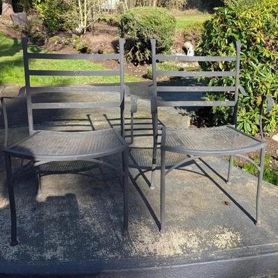 Black Metal Patio Arm Chairs 