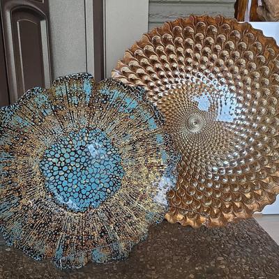 Peacock Feathers Platters 
