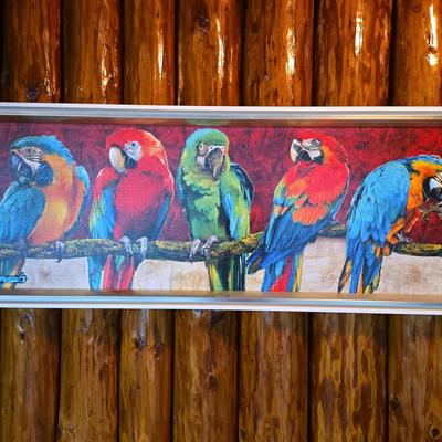 Tropical Parrot Wall Art, Signed by Michael Tarin