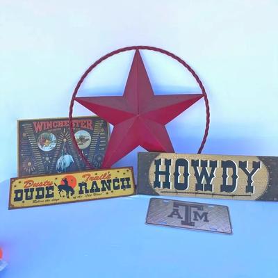 Rustic Western and A&M Metal or Wood Signs