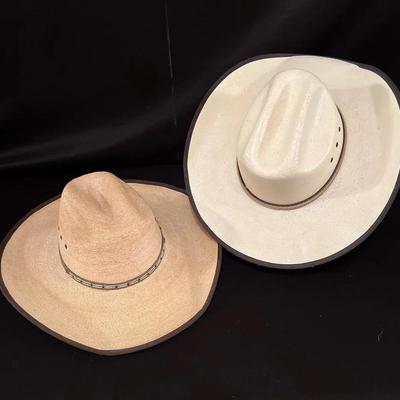 2 Straw Cowboy Hats