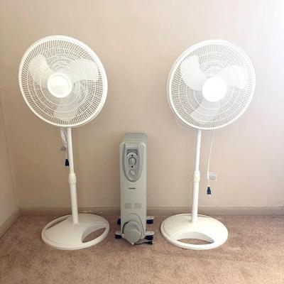 2 Lasko Adjustable Standup Fans, Cuori Portable  Heater