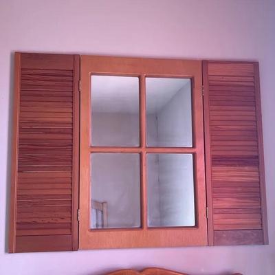 Wooden Shutter Mirror