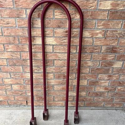 Red Metal Adjustable Firewood Rack 4 Foot Tall