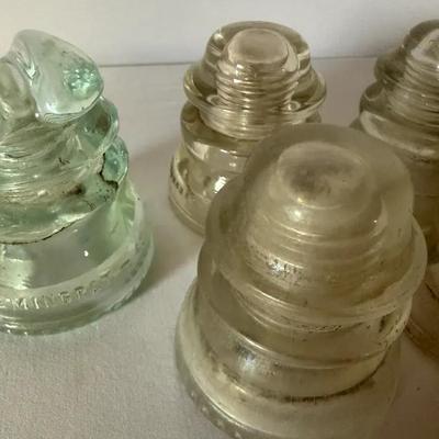Vintage Insulators And Glass Antique Candy Jar
