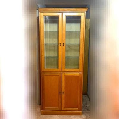 Curio/Storage Cabinet With Glass Shelves.