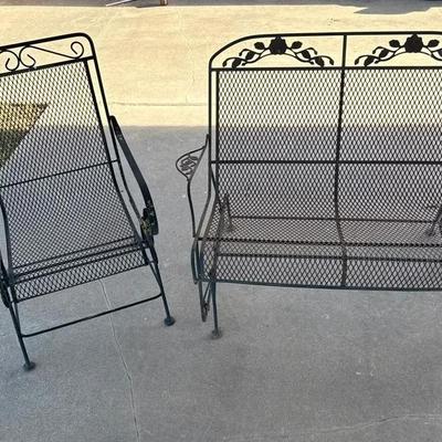 Wrought Iron Glider And Chair