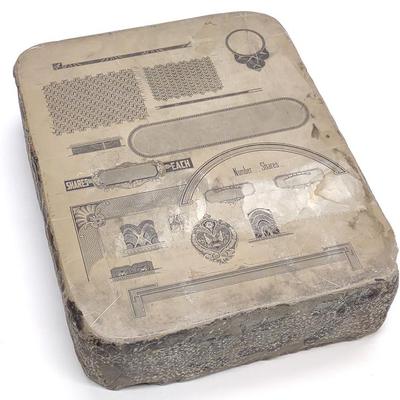 Sale Photo Thumbnail #662: Double Sided Lithograph Stone Printing Block