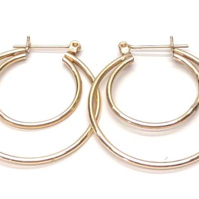 Sale Photo Thumbnail #227: 14K Yellow Gold Double Hoop Earrings (27mm)