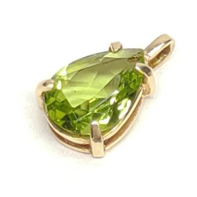 Sale Photo Thumbnail #281: 14K Gold Peridot Pear Cut Pendant