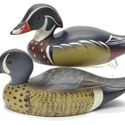 Sale Photo Thumbnail #321: F.C. Brown Jr Half Size Duck Decoys (Wood & Teal)