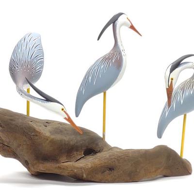 Sale Photo Thumbnail #354: Linda Robinson Heron Wooden Carved Sculpture