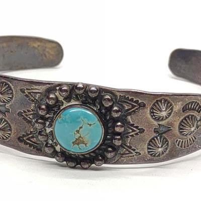 Sale Photo Thumbnail #365: Sterling Silver & Turquoise Cuff Bracelet