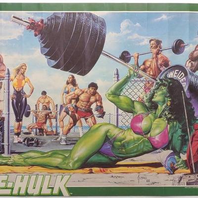 Sale Photo Thumbnail #448: 1988 Marvel She Hulk Muscle Beach Poster 34x22"