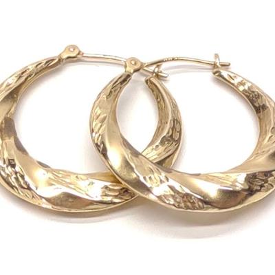 Sale Photo Thumbnail #151: 14K Yellow Gold Twisted Hoop Earrings