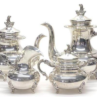 Sale Photo Thumbnail #9: 4 pc Sterling Silver Gayer & Krauss Coffee Tea Set