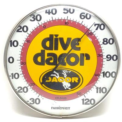 Sale Photo Thumbnail #538: Dacor "Dive Dacor" Advertising Dial Thermometer