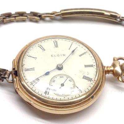 Sale Photo Thumbnail #374: 1910 14K Gold Elgin Model 2 Pocket Watch (repair)