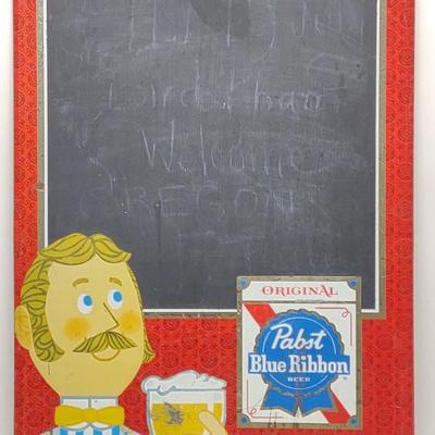 Sale Photo Thumbnail #556: 1950s Pabst Blue Ribbon Chalkboard Bar Menu Sign