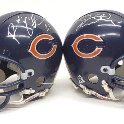 Sale Photo Thumbnail #623: 2 Autographed Chicago Bears Riddell Mini Helmets