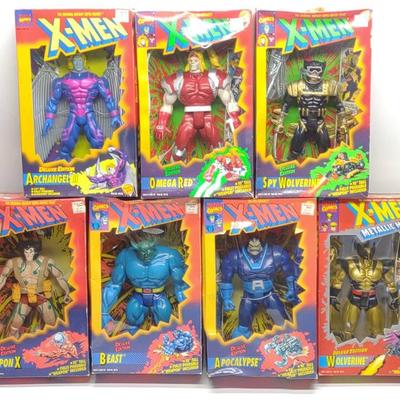 Sale Photo Thumbnail #590: (7) Marvel X-Men Deluxe Ed. Action Figures Sealed