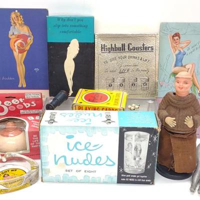 Sale Photo Thumbnail #364: 12 Vintage Risque & Pinup Novelty Items