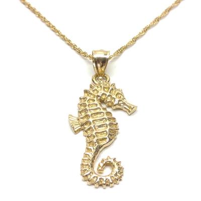 Sale Photo Thumbnail #127: 14K Yellow Gold Seahorse Necklace Pendant & Chain