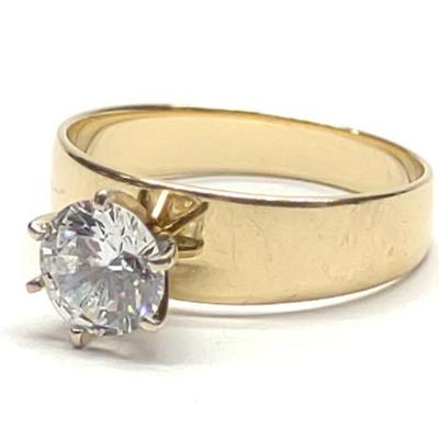 Sale Photo Thumbnail #383: 10K Yellow Gold Cubic Zirconia Solitaire Ring sz 7