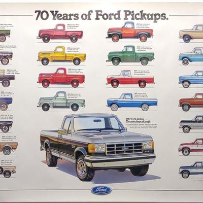 Sale Photo Thumbnail #466: 1987 Ford Pickup Truck Dealer Poster 36x24"