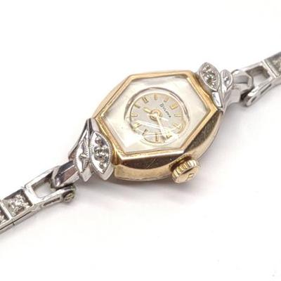 Sale Photo Thumbnail #106: 14K W. Gold Watch Band w/ Bulova Rolled Gold Body