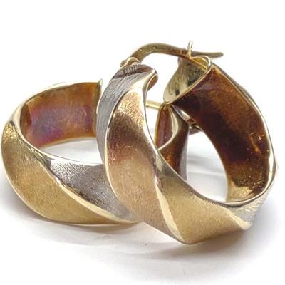 Sale Photo Thumbnail #102: 14K Gold Multicolor Twist Hoop Earrings