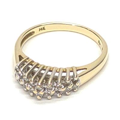 Sale Photo Thumbnail #218: 10K Gold Diamond Cluster Cocktail Ring (sz 6)