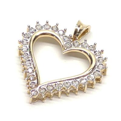 Sale Photo Thumbnail #173: 10K Gold & Diamond 0.45ctw Heart Pendant