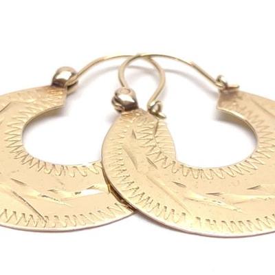 Sale Photo Thumbnail #254: 14K Yellow Gold Cuban Hoop Earrings