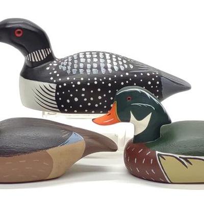 Sale Photo Thumbnail #324: 3 Bill Coleman & Ron Ginn Miniature Duck Decoys