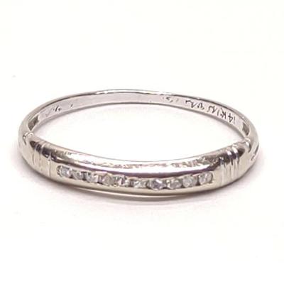 Sale Photo Thumbnail #212: 14K White Gold 10 Diamond Band Ring (sz 6)