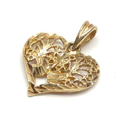 Sale Photo Thumbnail #245: 14K Yellow Gold Filigree Heart Pendant