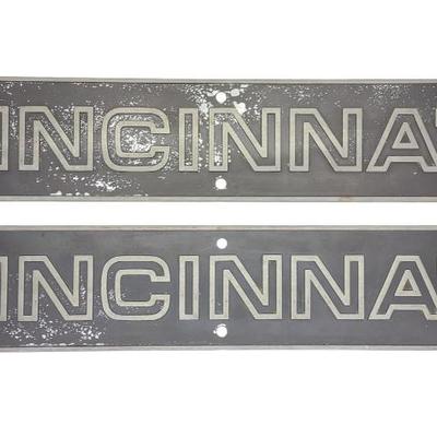 Sale Photo Thumbnail #641: 2 Metal Cincinnati Milling Machine Co. Name Plates