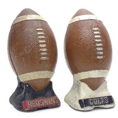 Sale Photo Thumbnail #36: (2) Vintage Redskins & Colts Metal Football Banks