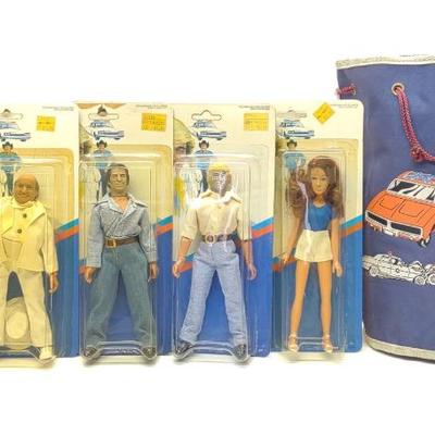 Sale Photo Thumbnail #211: 4 Mego Dukes Of Hazzard 8" Action Figures & Bag
