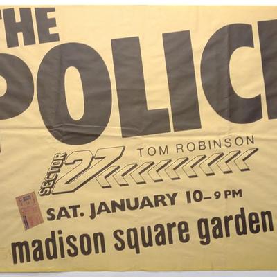 Sale Photo Thumbnail #432: 1981 The Police MSG Concert Poster & Ticket 29x23"