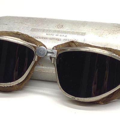 Sale Photo Thumbnail #222: WWII American Optical Aviator Goggles w/ Case