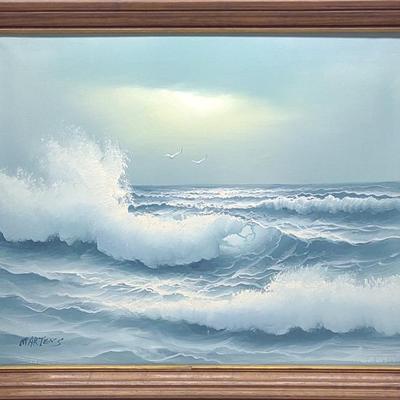 Sale Photo Thumbnail #393: Arthur Martens Seaside Oil on Canvas Painting