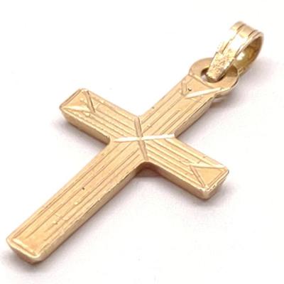 Sale Photo Thumbnail #311: 14K Gold Engraved Cross Pendant