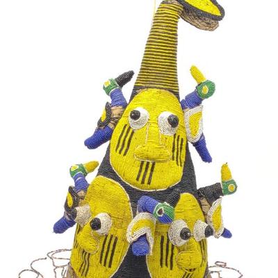 Sale Photo Thumbnail #125: African Nigerian Yoruba Beaded Crown (Ade) 20th C.