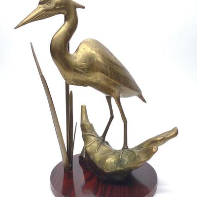 Sale Photo Thumbnail #174: Vintage Brass Heron Sculpture / Statue